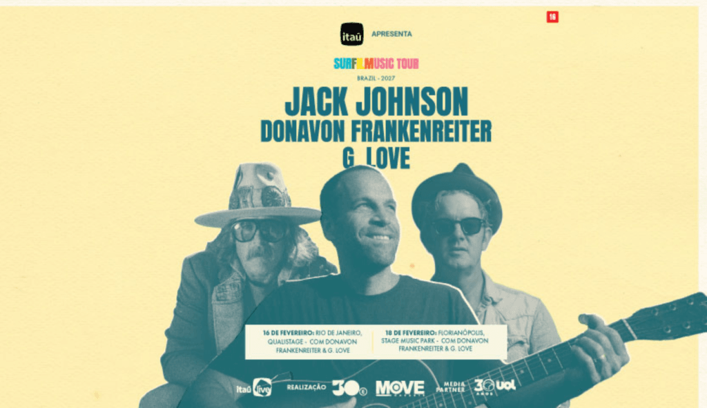 JACK JOHNSON SURFILMUSIC TOUR - BRASIL 2027